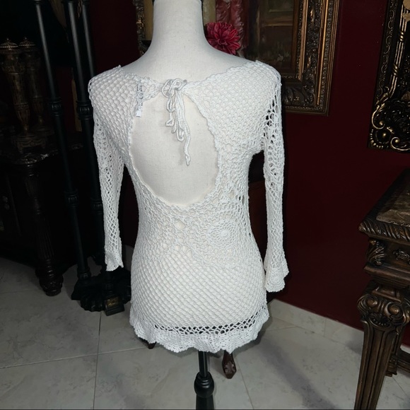 🌸💐💐 White Coverup for summer , long sleeve. Size( L) - Picture 3 of 6